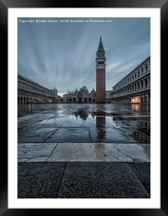 St Marks Square Framed Mounted Print by Peter Lennon