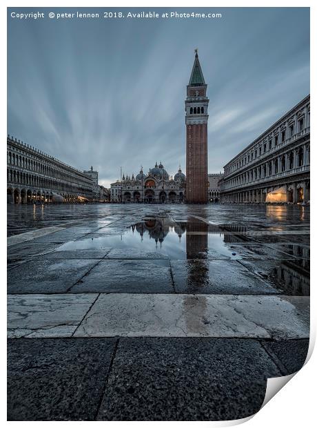 St Marks Square Print by Peter Lennon