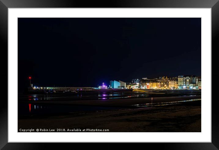 Margate by night Framed Mounted Print by Robin Lee