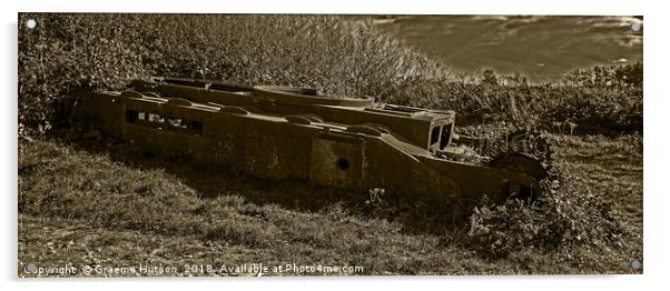 Wreck of a Churchill Tank Acrylic by Graeme Hutson