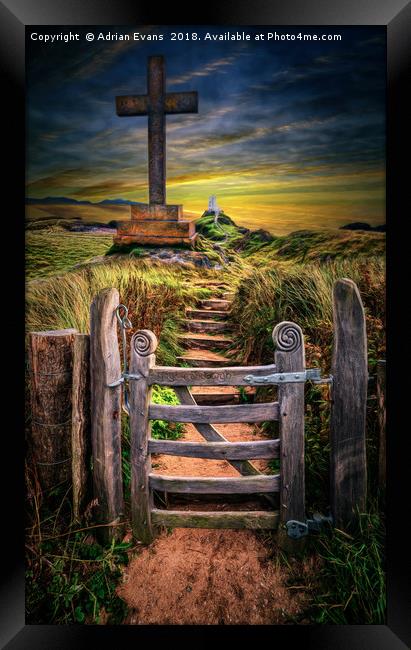 Gate to the Holy Island  Framed Print by Adrian Evans