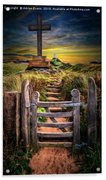 Gate to the Holy Island  Acrylic by Adrian Evans