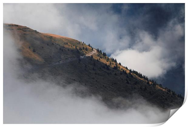 Mountain slope in south of french alps Print by Dalius Baranauskas