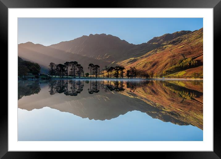Sunbeams and Mist Framed Mounted Print by Paul Andrews