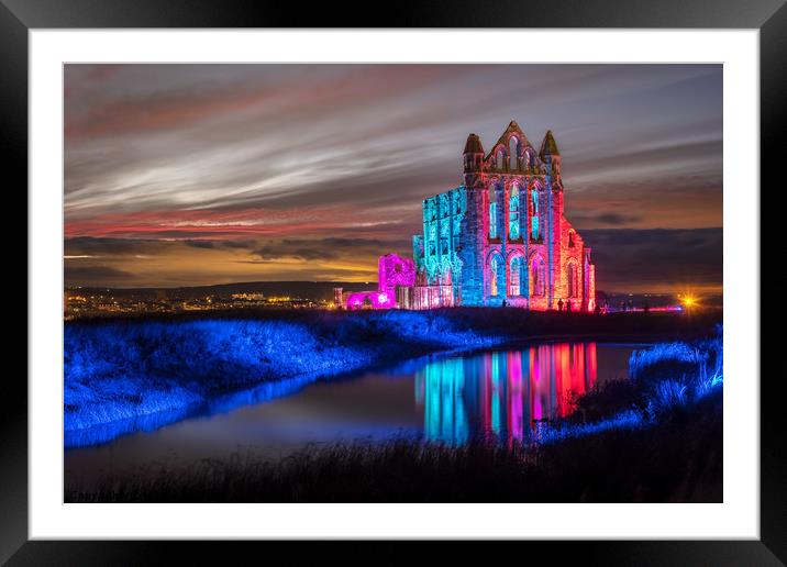 Whitby Abbey - Illuminations Oct 2018 Framed Mounted Print by Martin Williams