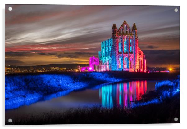 Whitby Abbey - Illuminations Oct 2018 Acrylic by Martin Williams