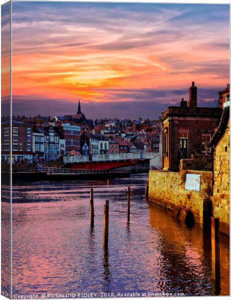 "Golden sunset at Whitby" Canvas Print by ROS RIDLEY