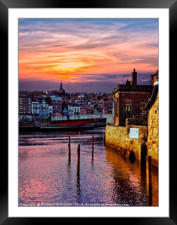 "Golden sunset at Whitby" Framed Mounted Print by ROS RIDLEY