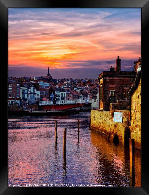 "Golden sunset at Whitby" Framed Print by ROS RIDLEY