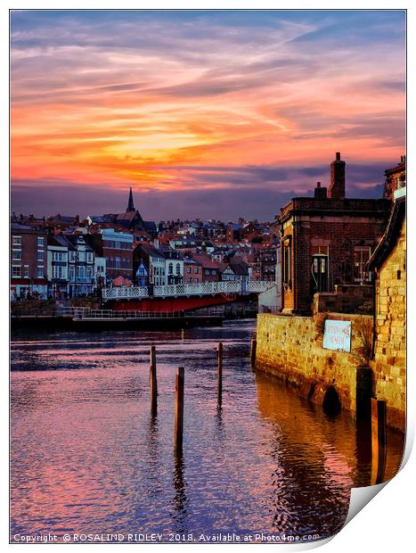 "Golden sunset at Whitby" Print by ROS RIDLEY