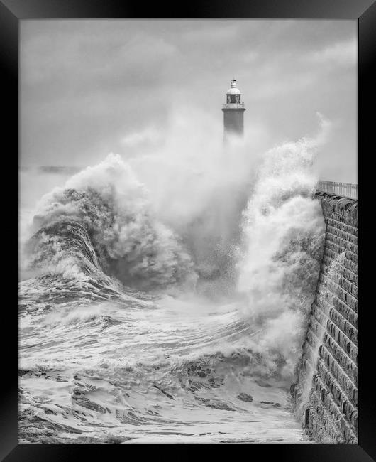 Storm Force Tynemouth Framed Print by Paul Appleby
