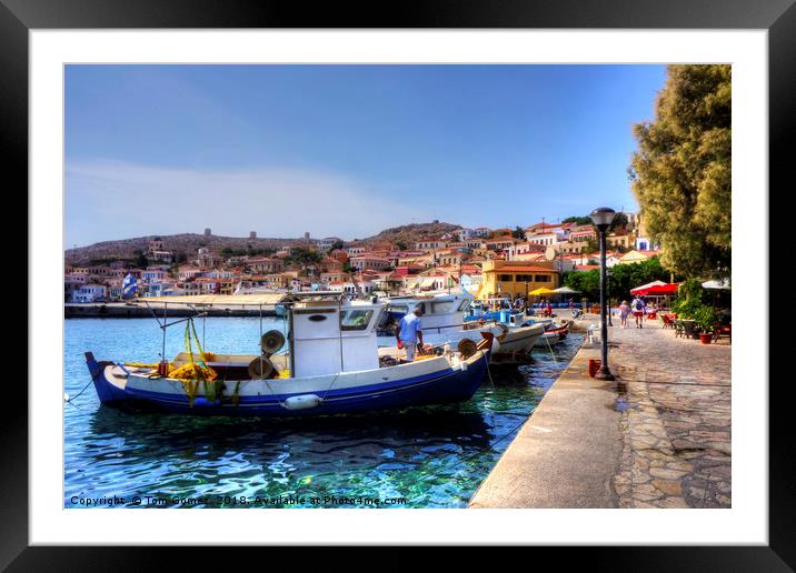 Fishing Boats of Halki Framed Mounted Print by Tom Gomez