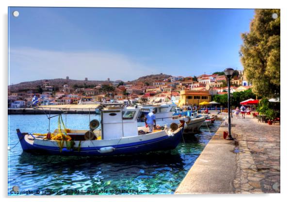 Fishing Boats of Halki Acrylic by Tom Gomez