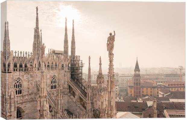 The rooftops of Milan Canvas Print by Richard Downs