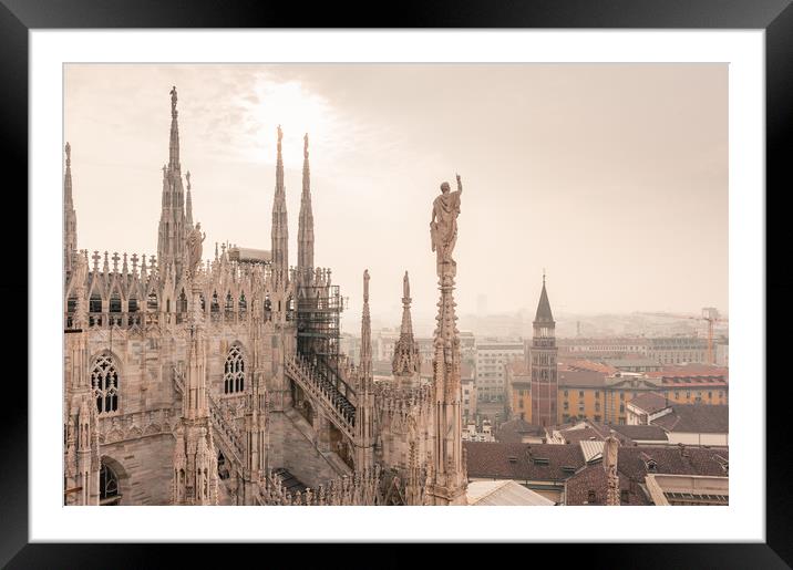 The rooftops of Milan Framed Mounted Print by Richard Downs