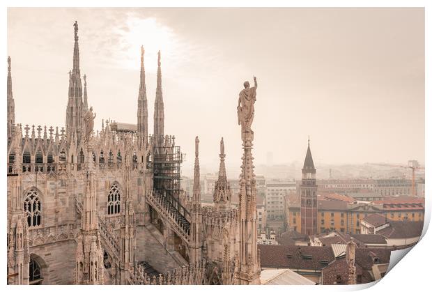 The rooftops of Milan Print by Richard Downs