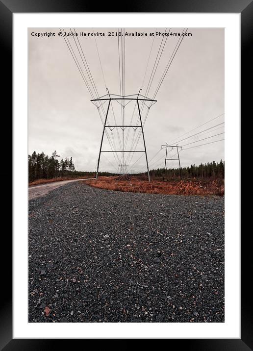 Road To The Power Lines Framed Mounted Print by Jukka Heinovirta
