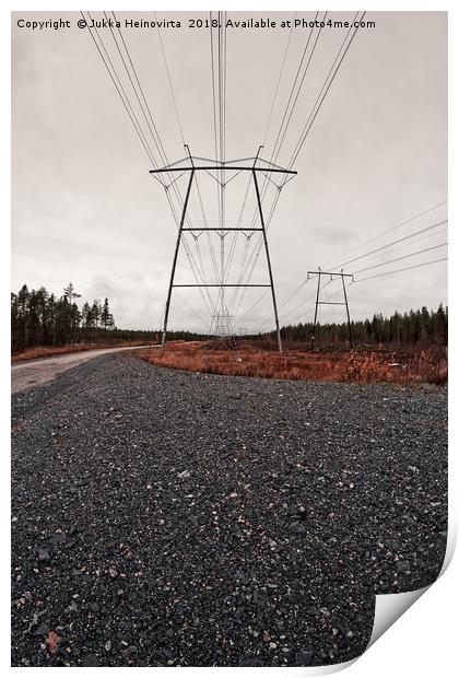 Road To The Power Lines Print by Jukka Heinovirta