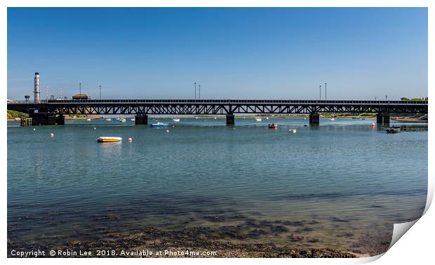 Jubilee Bridge Walney Channel Cumbria Print by Robin Lee