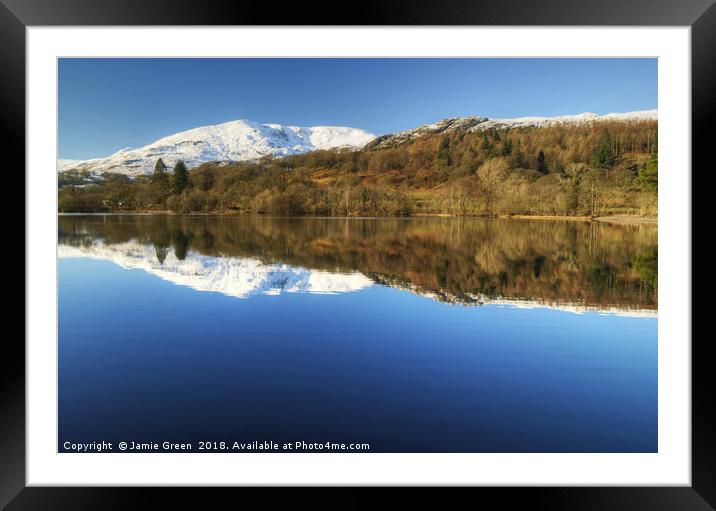 Coniston Water in Winter Framed Mounted Print by Jamie Green