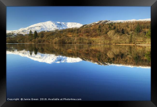 Coniston Water in Winter Framed Print by Jamie Green
