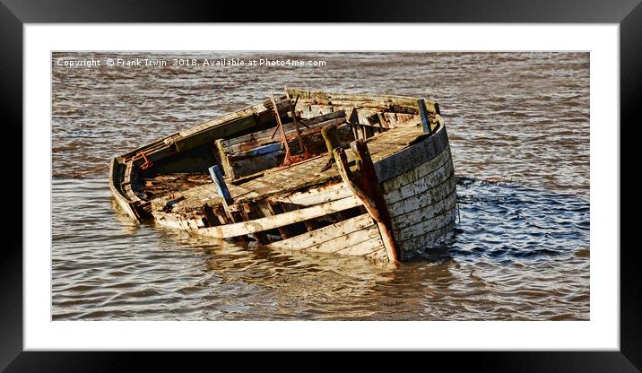 Dereliction on view off Heswall Beach, Wirral, UK Framed Mounted Print by Frank Irwin