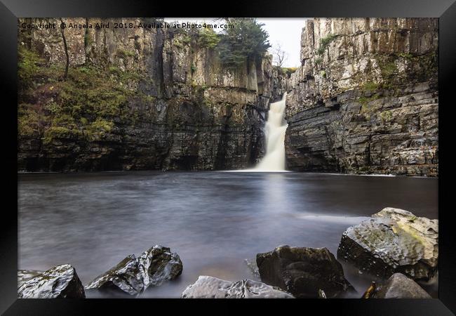 High Force Waterfall. Framed Print by Angela Aird