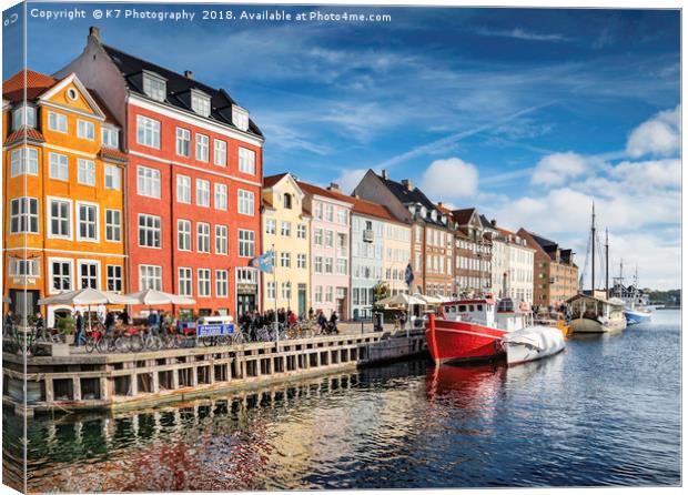 Nyhavn, Copenhagen, Denmark Canvas Print by K7 Photography