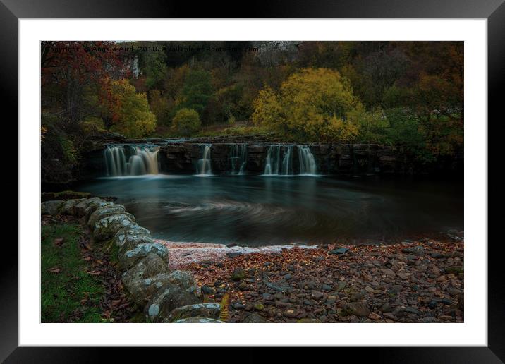  Yorkshire Dales Waterfall. Framed Mounted Print by Angela Aird