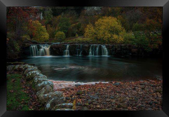  Yorkshire Dales Waterfall. Framed Print by Angela Aird