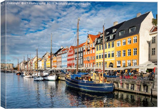 Nyhavn,Copenhagen,Denmark Canvas Print by K7 Photography