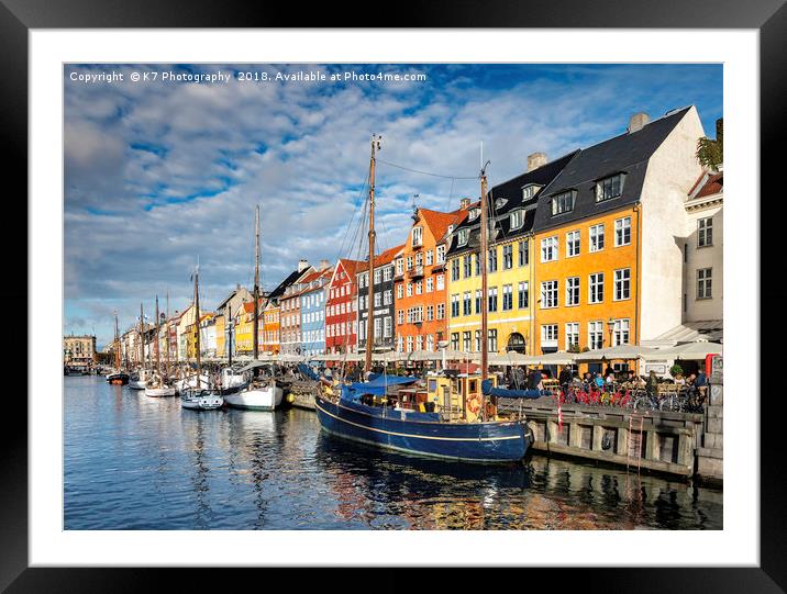 Nyhavn,Copenhagen,Denmark Framed Mounted Print by K7 Photography