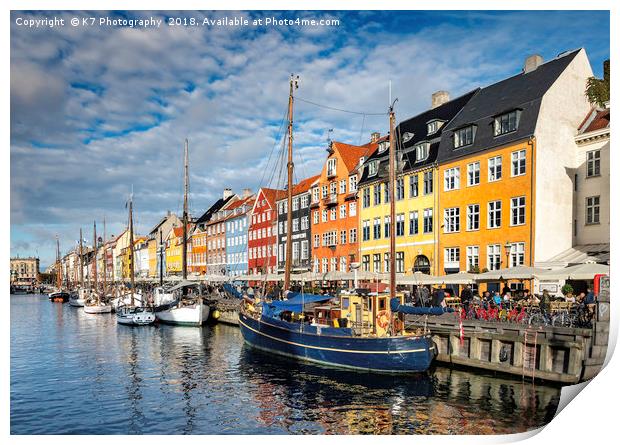 Nyhavn,Copenhagen,Denmark Print by K7 Photography