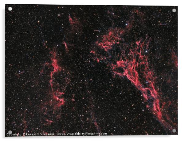 Pickering's Triangle nebula and NGC 6974 nebula in Acrylic by Łukasz Szczepański