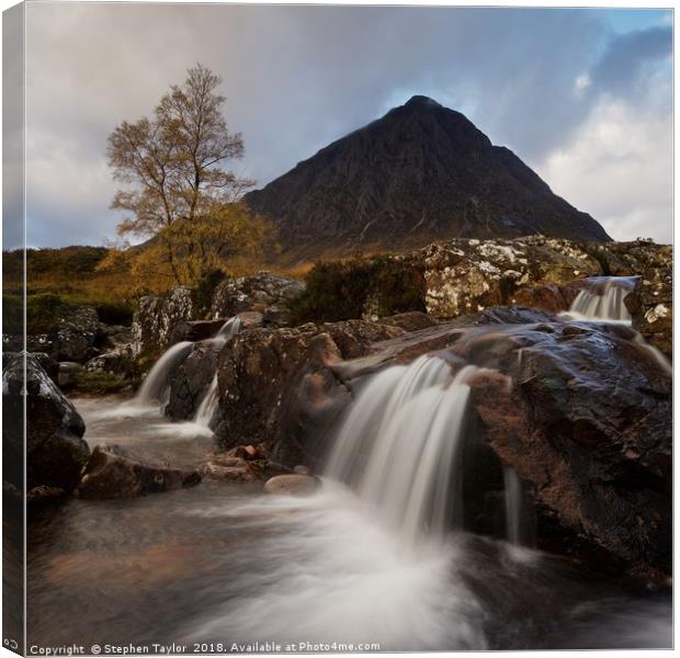 Autumn Falls in Glencoe Canvas Print by Stephen Taylor
