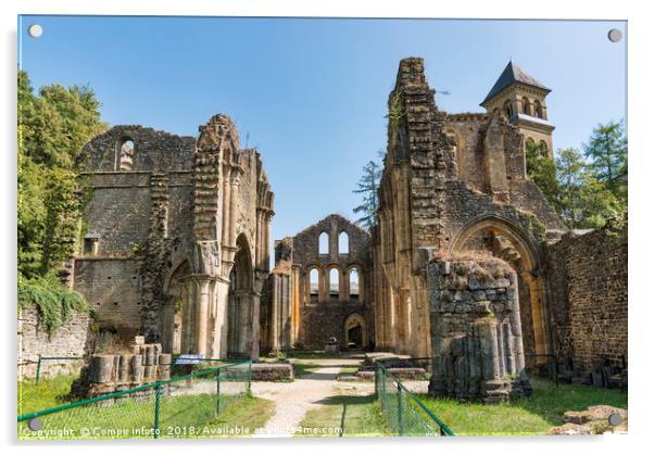 Orval Abbey Abbaye Notre-Dame d Orval, Cistercian  Acrylic by Chris Willemsen