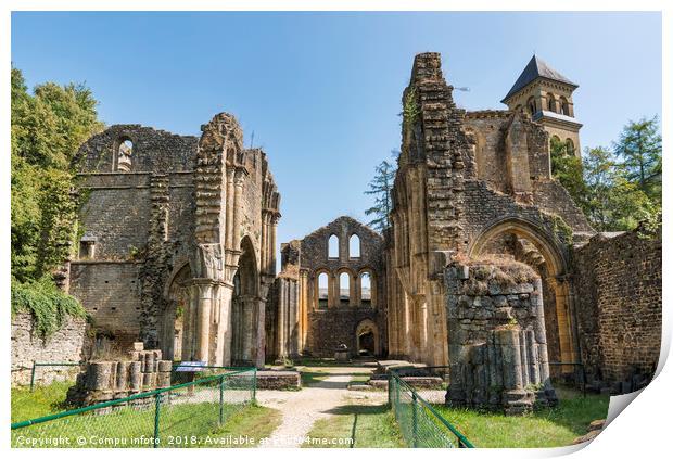 Orval Abbey Abbaye Notre-Dame d Orval, Cistercian  Print by Chris Willemsen