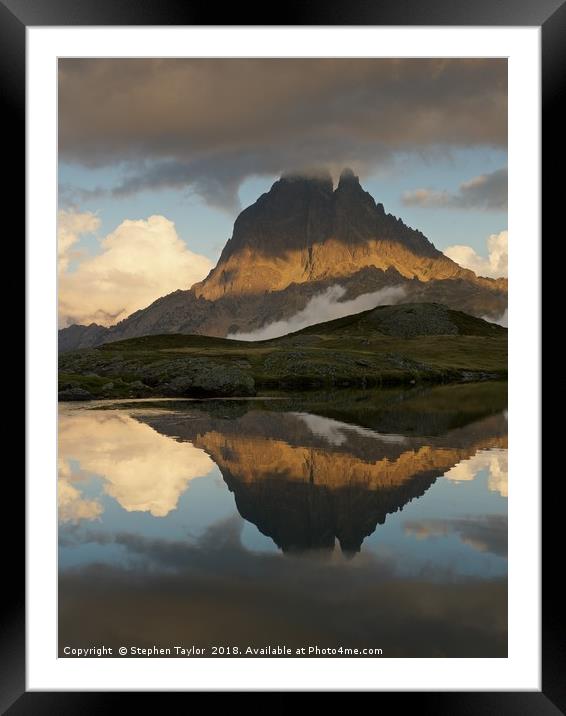 Pic Du Midi D'Ossau Framed Mounted Print by Stephen Taylor