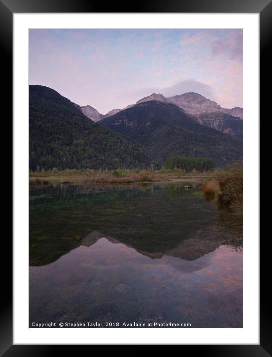 Dawn in the Pineta Valley Framed Mounted Print by Stephen Taylor