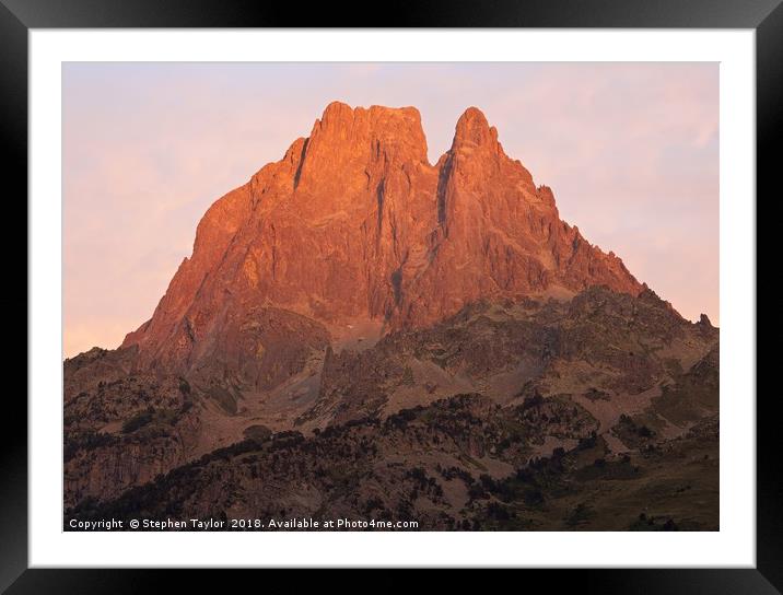 Pic Du Midi D'ossau Framed Mounted Print by Stephen Taylor