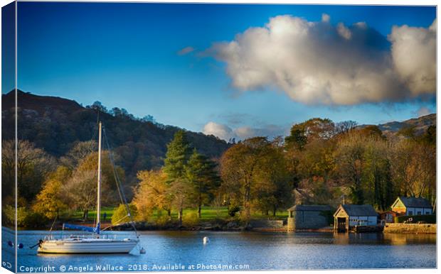 Boat house Lake Windermere            Canvas Print by Angela Wallace