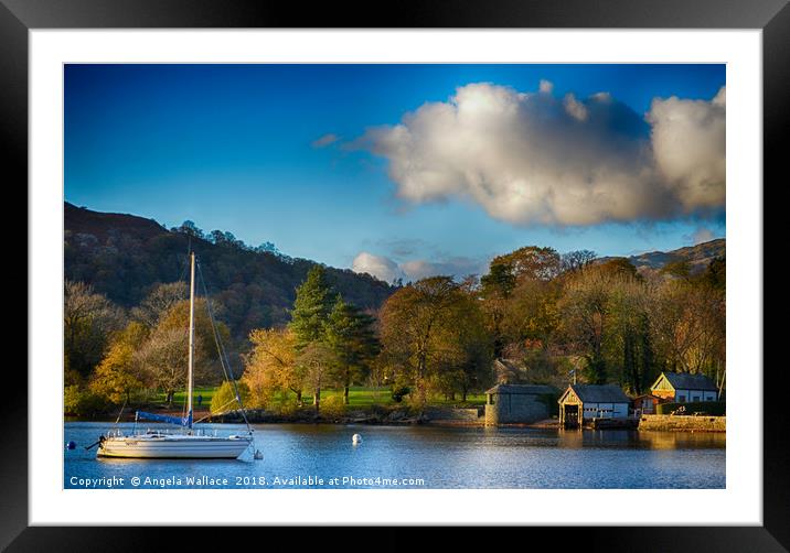 Boat house Lake Windermere            Framed Mounted Print by Angela Wallace