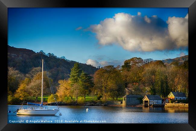 Boat house Lake Windermere            Framed Print by Angela Wallace
