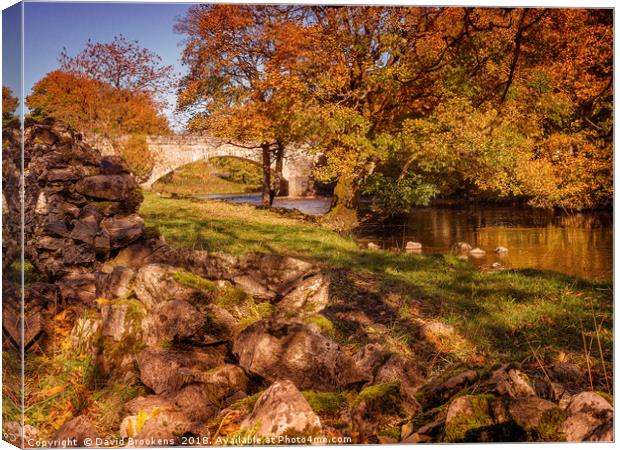 The Bridge at Kettlewell in Wharfedale Canvas Print by David Brookens