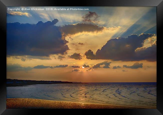 Light rays from behind the clouds Framed Print by Alan Glicksman
