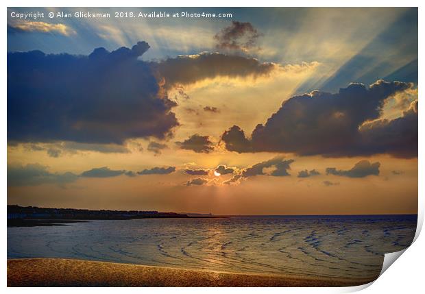 Light rays from behind the clouds Print by Alan Glicksman