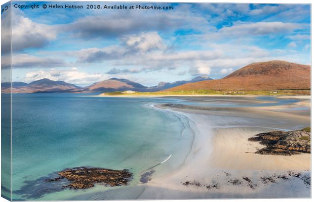 The View from Seilebost on the Isle of Harris Canvas Print by Helen Hotson