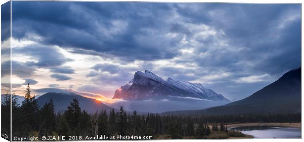 Vermilion lakes sunrise, Banff national park Canvas Print by JIA HE