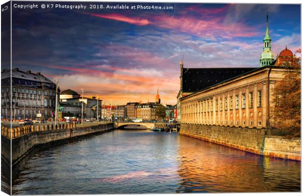 Slotholmens Kanal, Copenhagen, Denmark Canvas Print by K7 Photography