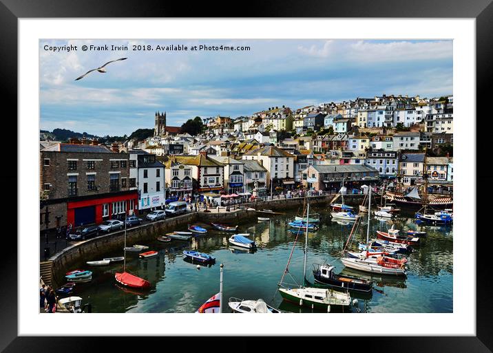 Brixham Harbour Framed Mounted Print by Frank Irwin